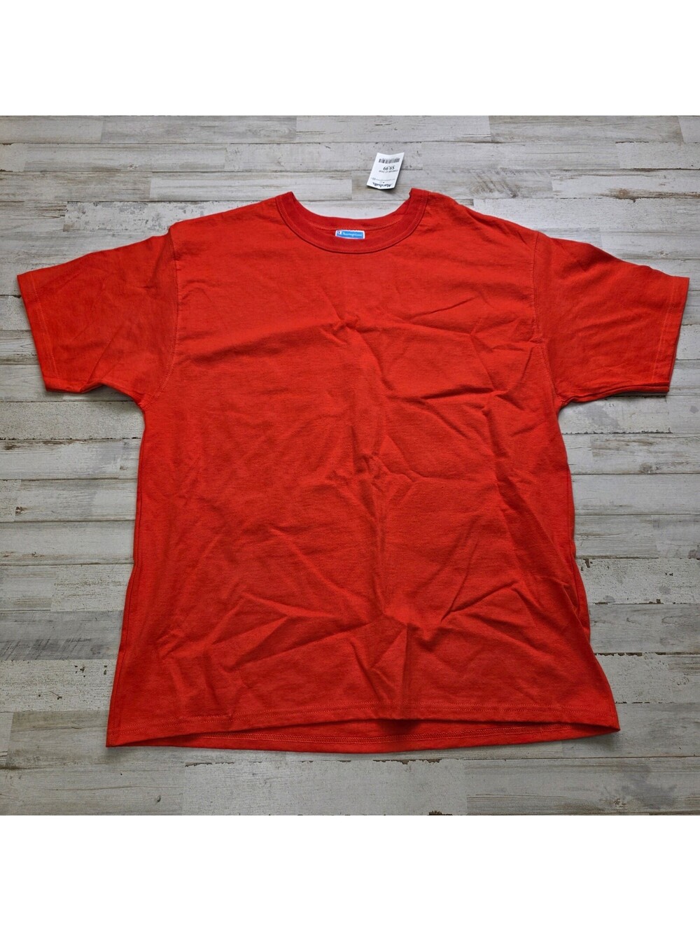 Champion T-Shirt Men's L Orange Blank Short Sleeve Crew Neck Tee NWT